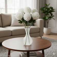 PremiumPort Beyaz Krizantem 40 cm Ev Vazo Dekor Süsü, Şık ve Doğal Görünüm