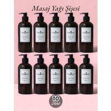 Feyza Design 10'lu Amber Masaj Yağı Şişesi, 500ML, Boş, Plastik, Şık ve Pratik Set