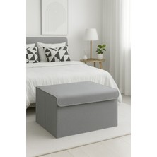 Serstil Büyük Boy Destekli Kapaklı Kutu Hurç Antrasit 60X40X30 cm Yorgan Battaniye Saklama Kutusu  Organizer 60X40X30 - Antrasit