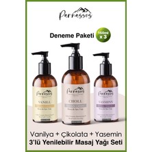 Feyza Design Vanilya Çikolata Yaseminözlü Nemlendirici Masaj Yağı 150 ml Seti