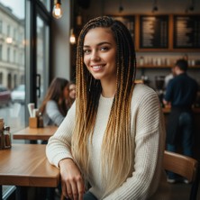 Esranın Dünyası Afrika Örgüsü ve Rasta Için Sentetik Ombreli Saç - Siyah / Karamel / Platin RSPM34-ESRDNS