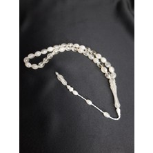 Mryart Beyaz Renk Toz Kehribar Kliteli ve Şık 33LÜK Tesbih