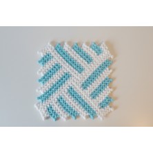 Lüks El Yapımı Kare Zikzak Desenli Kare Banyo Lifi - Çeyizlik, Bohçalık ve Hediyelik Örgü Lif -Renk Seçenekli