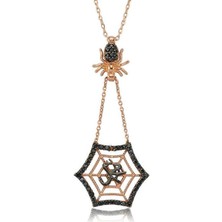 Inure Jewelry Gümüş Muhammed Yazılı Örümcek Ağı Bayan Kolye