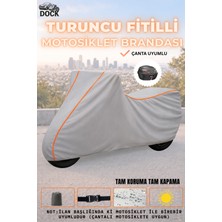 Dock Turuncu Fitilli Csn Motor Snıper Tel Jant Çanta Uyumlu Gri Motosiklet Brandası