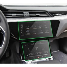 Velvoria Audi E-Tron Gösterge ve Multimedya Çift Glass Ekran Koruyucu Navigasyon Esnek Nano Ekran Koruyucu