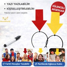 Kişiselleştirilebilir Ok Işaretli Mesaj Tacı (2’li Set Sarı-Kırmızı)