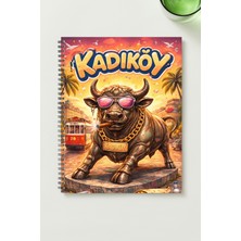 Black-One Kadıköy Boğası A5 Metal Spiralli Çizgisiz Kalın Bristol Kapak Kadıköy Boğası Defter