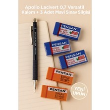 KarmaOfis Apollo Lacivert 0.7 Versatil Kalem + 3 Adet Mavi Silgi