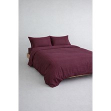 Senfoni Luxe Wine Rhythm 100% Mat Pamuk Saten Çift Kişilik Nevresim Takımı