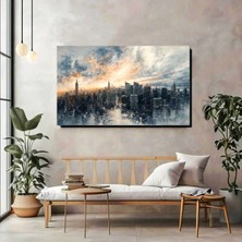 Gün Batımında Şehir Silüeti Kanvas Tablo – Modern & Etkileyici Duvar Dekoru