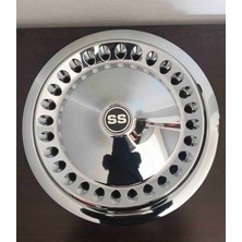 Yk 16 Inç Jant Araçlarla Uyumlu 1.sınıf Kalite Krom Kaplama Ss Jant Kapağı 4'lü Takım Amblem Hediyeli