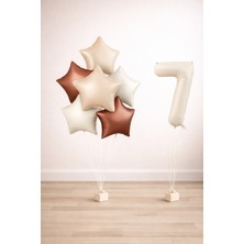 -7- Yaş Retro Bej Yıldız Doğum Günü Seti