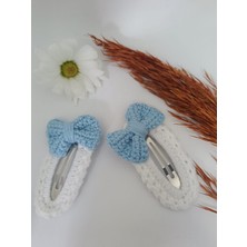 Elaa Aksesuar El Yapımı Klasik Fiyonklu Çıtçıtlı Örgü Toka