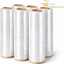 Kutu Marketim Şeffaf Streç - 6 Adet - 300 Metre ( 2700 kg ) - 17 Micron - Palet Streci - Ambalaj Streçi - Kutumarketim