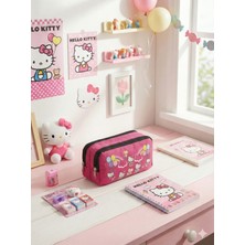 Hello Kitty Baskılı Çift Bölmeli Pembe Kız Çocuk Okul Kalemliği