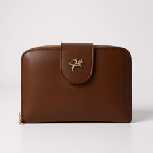 Nas Kadın Cüzdan, Çok Bölmeli, Kartlıklı, Bozuk Para Bölmeli Standart Taba