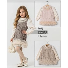 Sealy Kız Çocuk Bayramlık Dantel Detaylı Tüllü Elbise Çanta Hedıyeli