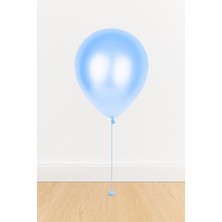 Açık Mavi Metalik Renk Balon 25 Adet