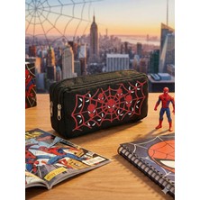 Probag Örümcek Adam Baskılı Çift Bölmeli Siyah Erkek Çocuk Okul Kalemliği