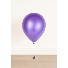 Mor Metalik Renk Balon 25 Adet