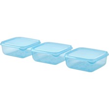 Rehau Plastik Saklama Kabı 3 Adet  0,6 Lt, Microdalgada Kullanılabilir