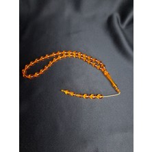 Mryart Turuncu Toz Kehribar Kaliteli Şık 33 Lük Tesbih