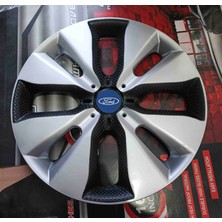 Yk Ford Focus / Fiesta Uyumlu 15 Inç Çift Renk Jant Kapağı 4'lü Takım Amblem Hediyeli