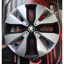 Yk Skoda Octavia / Fabia / Superb / Favorit Uyumlu 15 Inç Çift Renk Jant Kapağı 4'lü Takım Amblem Hediyeli