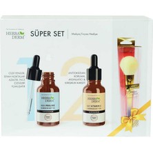 OEM Süper Set Superserum Aha-Peeling 30 ml + Saf Vitamin C 30 ml + Hediye Makyaj Fırçası