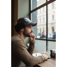 AbbasShop Gerçek Deri Kışlık Pilot Şapka Hakiki Deri Içi Kürklü Outdoor Şapka Kahverengi