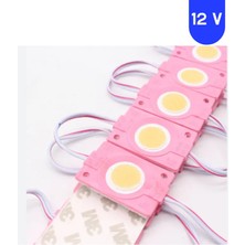 Powerr Led Aydınlatma 20 Adet 12 Volt 2.4 Watt Kare Pembe Cob LED Modül IP65