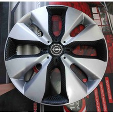 Yk Opel Corsa / Astra / Vectra / Meriva Uyumlu 15 Inç Çift Renk Jant Kapağı 4'lü Takım Amblem Hediyeli