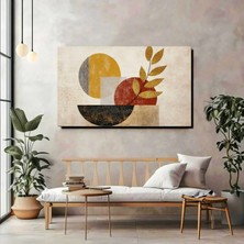 Soyut Geometrik Yaprak Kanvas Tablo – Modern Denge ve Doğal Şıklık
