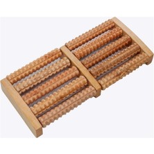 Feyza Design Ahşap Döner Tekerlekli Ayak Topuk Masaj Aleti, Rahatlatıcı Refleksoloji