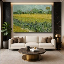 TosbArt Vincent Van Gogh Arles Yakını Süsenli Tarla Çiçek Tarlası Kanvas Tablo Ressam Tablosu