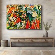 TosbArt Lyubov Popova Renkli Figürler Soyut Kompozisyon Kanvas Tablo Sanat Tablosu Ressam Tablosu