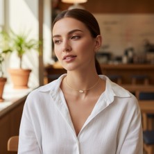 Mare Accessories Zirkon Taşlı Minimal Choker Kolye