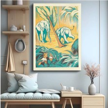TosbArt Anonim Tropikal Fil Hayvanları Kanvas Tablo Sanat Tablosu Ressam Tablosu