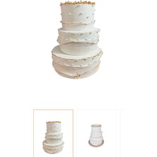 Blotch Özel Gün Söz Nişan Kutlama Beyaz Evalı 3 Katlı Maket Pasta