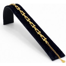 Pangu Altın Renk Iç Içe Geçmeli Zincir Çelik Bileklik