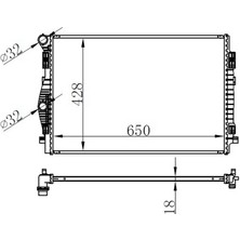 Oris Xmpdby Radyatör Brazing Golf Vii-A3-Leon-Octavia 1.4-2.0 12 Passat 1.4 14 650X428X18 Sicak Iklim Bölg.
