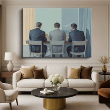 TosbArt Midjourney Üç Adam Dijital Figür Resmi Kanvas Tablo Sanat Tablosu Ressam Tablosu
