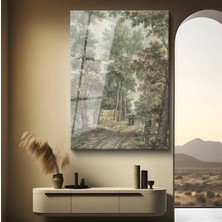TosbArt Anonim Kırsal Yol Doğa Manzarası Temperli Cam Tablo Sanat Tablosu Dekoratif Tablo