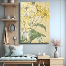 TosbArt Hannah B. Overbeek Sarı Papatya Çiçekleri Temperli Cam Tablo Sanat Tablosu Dekoratif Tablo