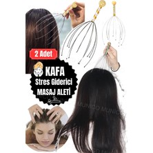 Feyza Design 2’li Ahşap ve Paslanmaz Çelik Saç Derisi Masaj Aleti Seti