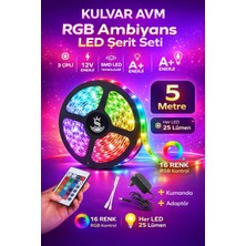 LED 5 mt Şerit Animasyonlu Tak Çalıştır Kumandalı Trafolu Rgb Şerit Işık Aydınlatma 5 Metre