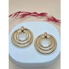 Gold Renk Ikili Halka Küpe