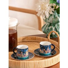 LC Waikiki Karışık Baskılı 2 Kişilik Porselen Kahve Fincan Takımı 90 ml  (S6)