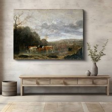 TosbArt Aelbert Cuyp Nehir Kenarı Inekler Kırsal Kanvas Tablo Sanat Tablosu Ressam Tablosu